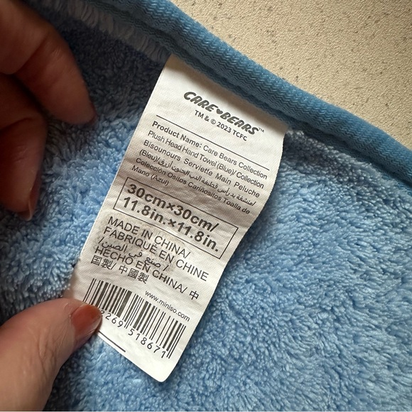 (3 for $15) Care Bears blue plush hand towel - Picture 4 of 4